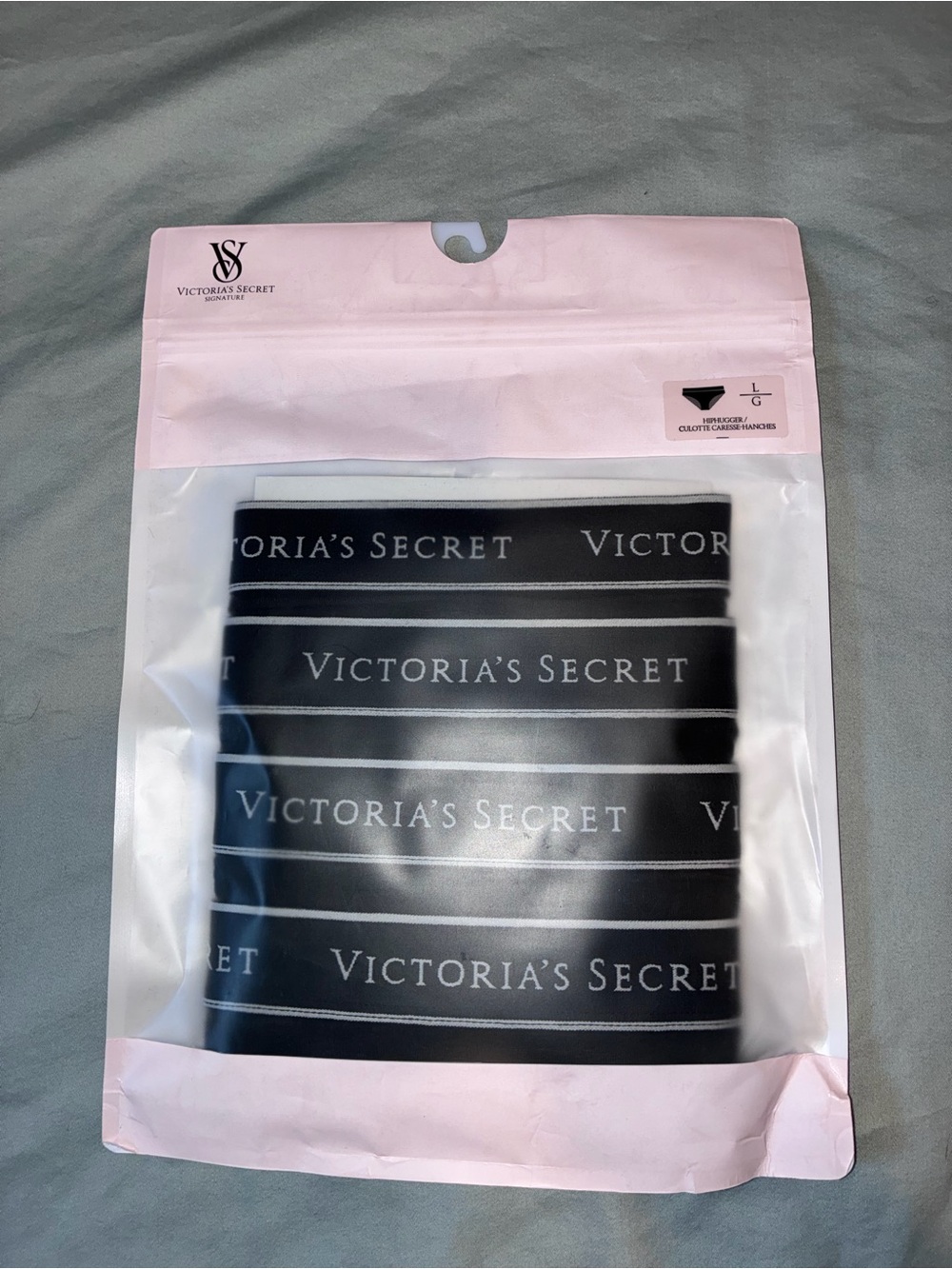 Victoria's Secret Black Logo Women’s Cotton Hiphigger Size Large